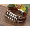 New Punk Charm Leather Bracelet Alloy Men Leather Bracelet